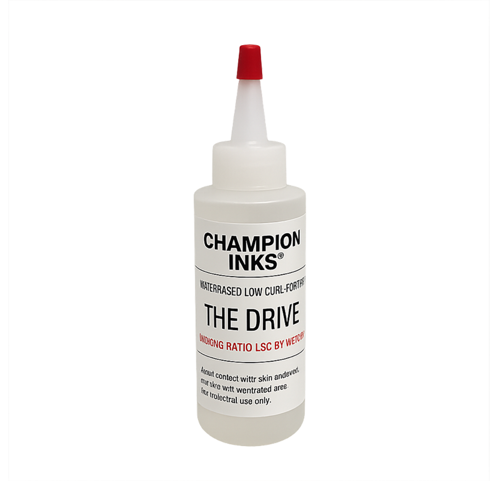 Champion Inks® OPTI-Drive Water-Based Low Cure Additive – Reduce Curing Temperatures for Heat-Sensitive Fabrics